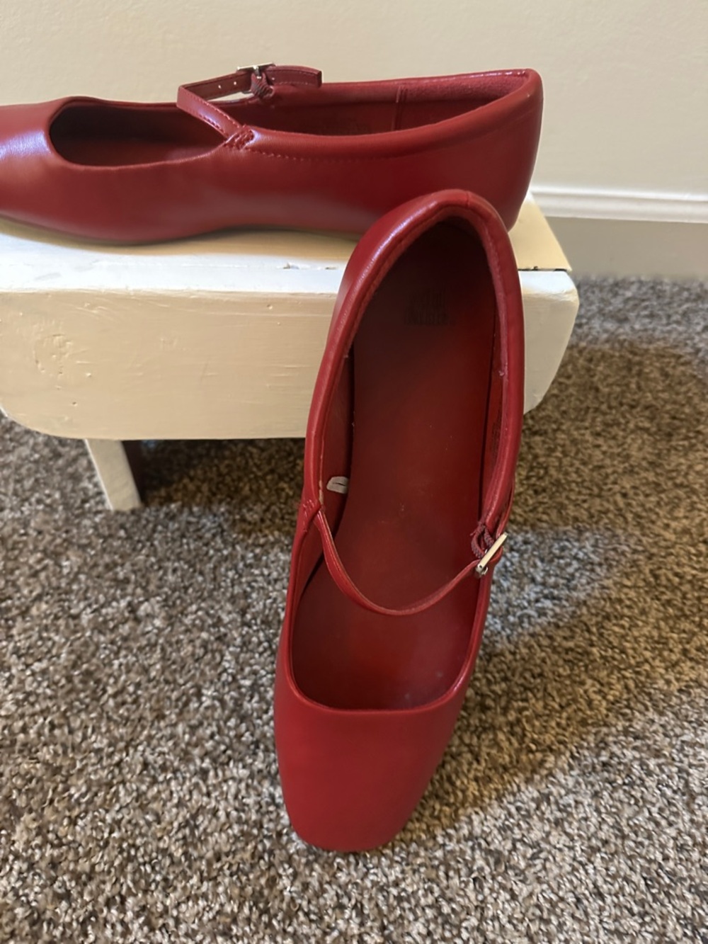 Size 10 wild fable Red Square Toe Mary Jane Flats